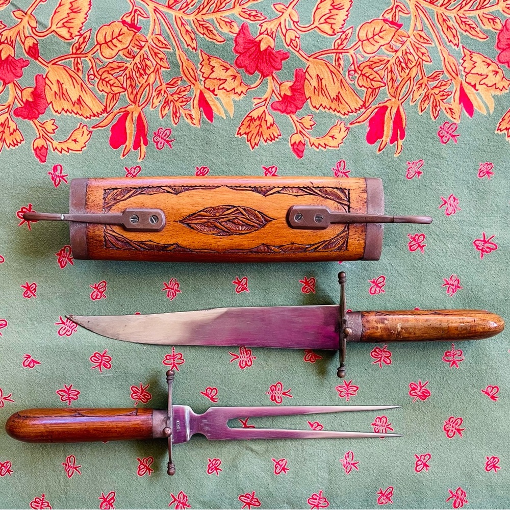 Vintage Indian Carving Set
